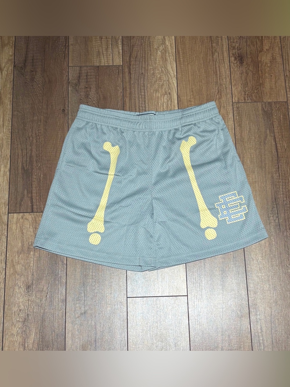 Eric Emanuel EE Gray Bones Mesh Shorts Mens Brand New